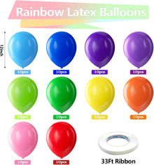Bezente Assorted Rainbow Latex Balloons