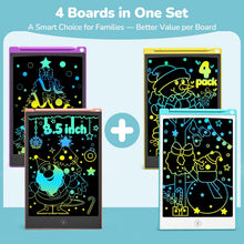 TECJOE 4 Pack LCD Writing Tablet, 8.5 Inch Colorful Drawing Board