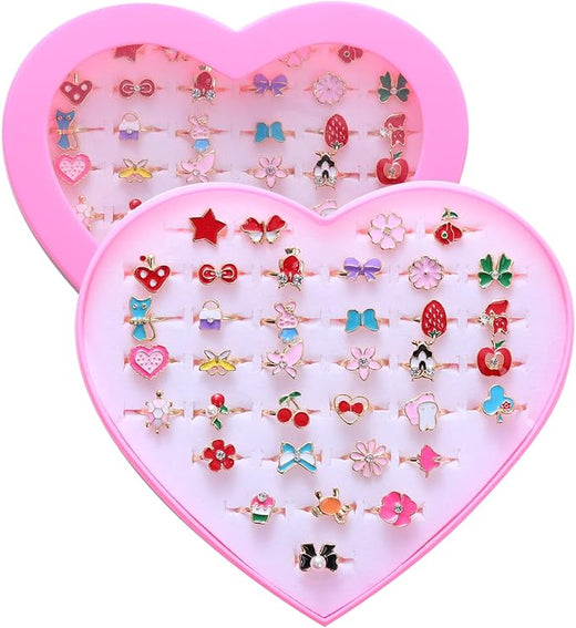 36pcs Little Girl Alloy Jewelry Rings