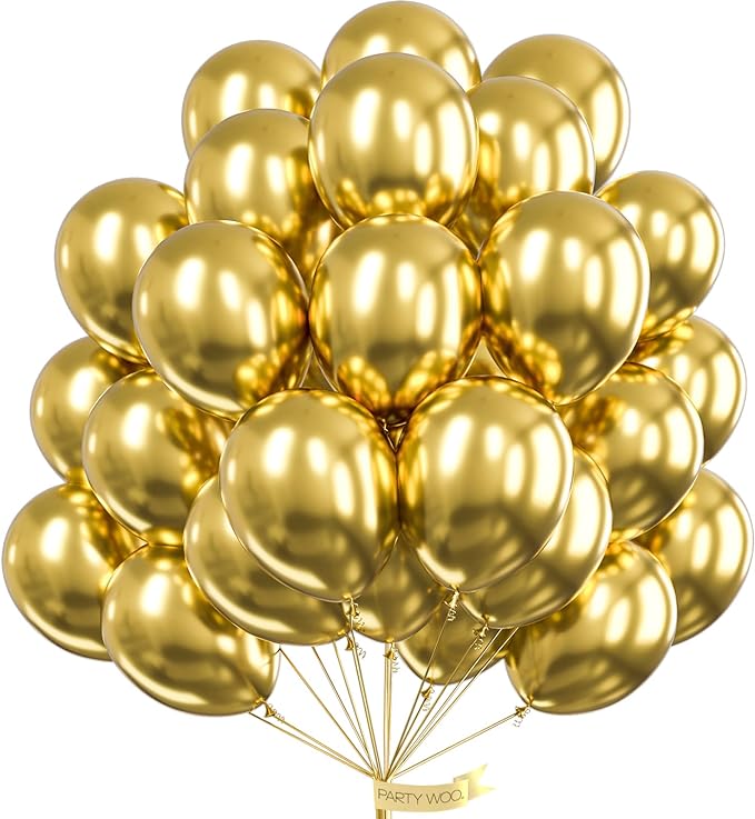 PartyWoo Gold Balloons 50pcs