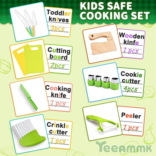 13 Pieces Montessori Kitchen Toys for Toddlers-Kids Cooking Sets Real