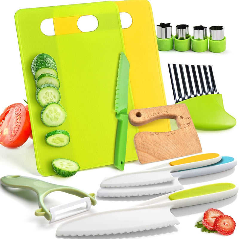 13 Pieces Montessori Kitchen Toys for Toddlers-Kids Cooking Sets Real