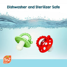 RaZbaby Soft Silicone Infant & Baby 3M+ Teether Toy Massaging Bristles Teething Relief Pacifier
