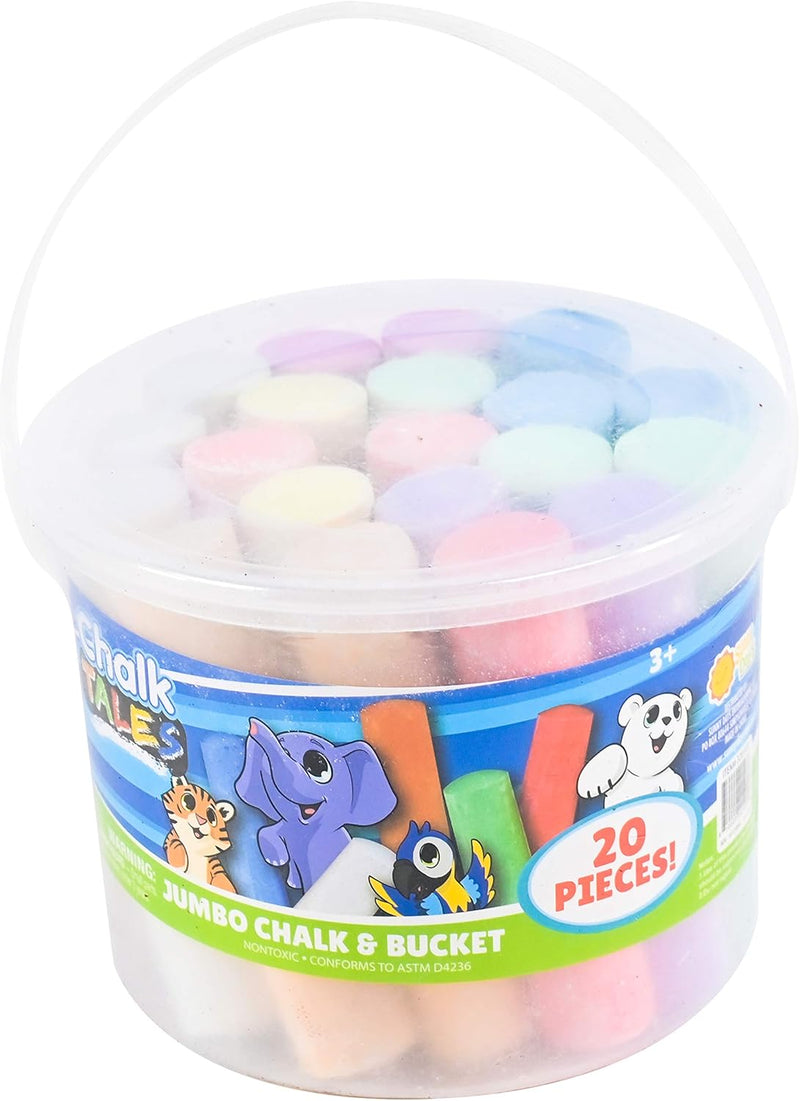 Sunny Days Entertainment Sidewalk Chalk Set for Kids with Storage