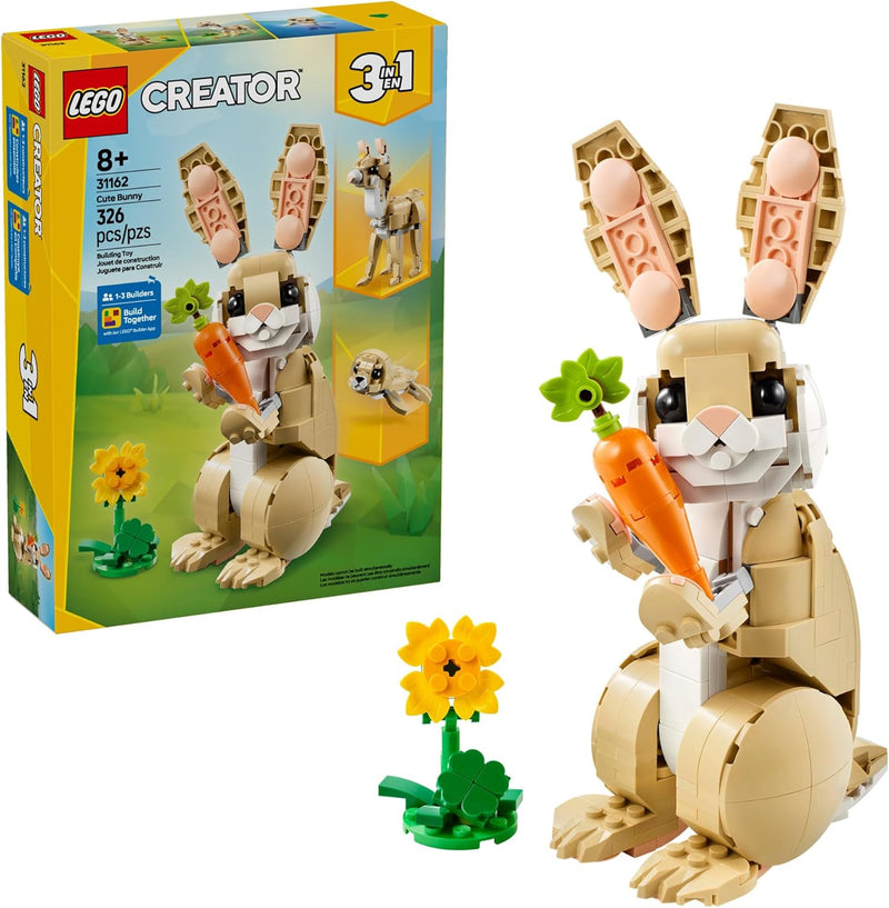 LEGO Creator 3 in 1 Cute Bunny Toy - Building Toy for Girls and Boys