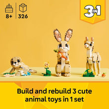 LEGO Creator 3 in 1 Cute Bunny Toy - Building Toy for Girls and Boys