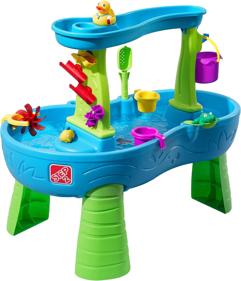 Step2 Rain Showers Splash Pond Water Table, Kids Water and Sand Activity Sensory Playset