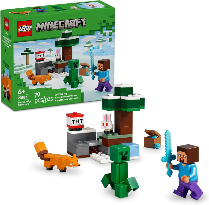 LEGO Minecraft Steve’s Taiga Adventure Building Toy for Boys & Girls