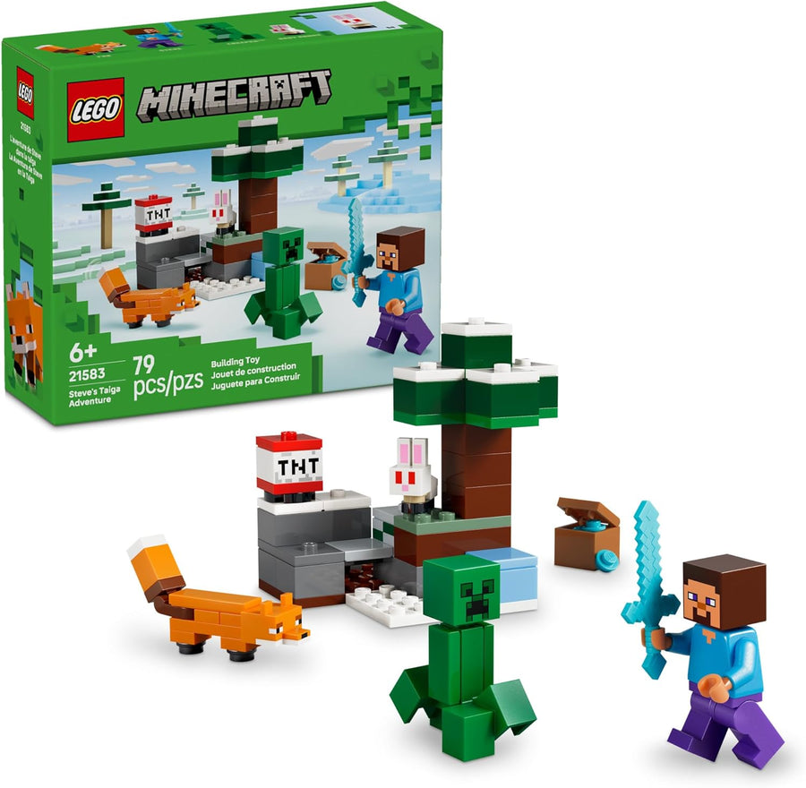 LEGO Minecraft Steve’s Taiga Adventure Building Toy for Boys & Girls