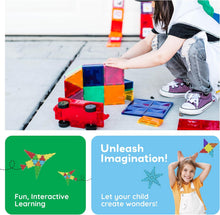 PicassoTiles 60 Piece Set 60pcs Magnet Building Tiles Clear Magnetic 3D Blocks Construction Playboards