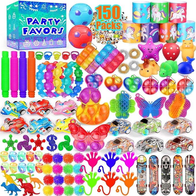 Party Favors for Kids 8-12 4-8, 150-Pack Fidget Toys Bulk