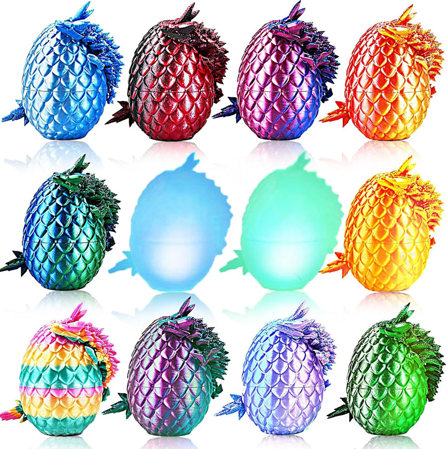 12PCS 3D Printed Dragon Eggs, Easter Basket Stuffers for Kids