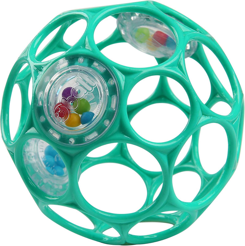 Bright Starts Oball Easy-Grasp Rattle BPA-Free Infant Toy in Teal