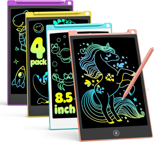 TECJOE 4 Pack LCD Writing Tablet, 8.5 Inch Colorful Drawing Board