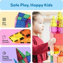 PicassoTiles 60 Piece Set 60pcs Magnet Building Tiles Clear Magnetic 3D Blocks Construction Playboards