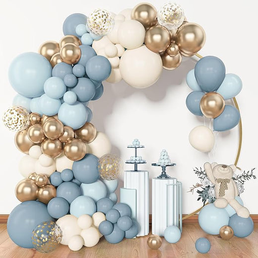 Amandir 153pcs Dusty Blue Balloon Garland Arch Kit