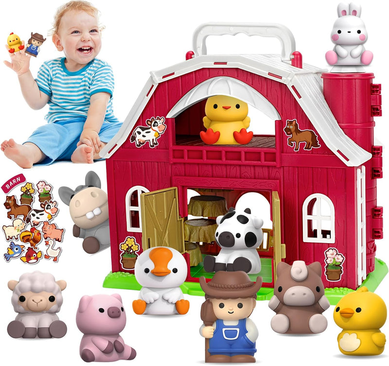Aigybobo Farm Animals Big Barn Toys for 1 2 3 Year Old