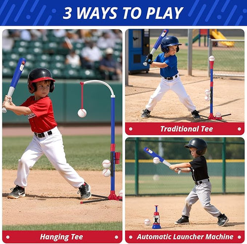 3-in-1 Baseball Set for Kids 3-5 - Tee Ball Stand
