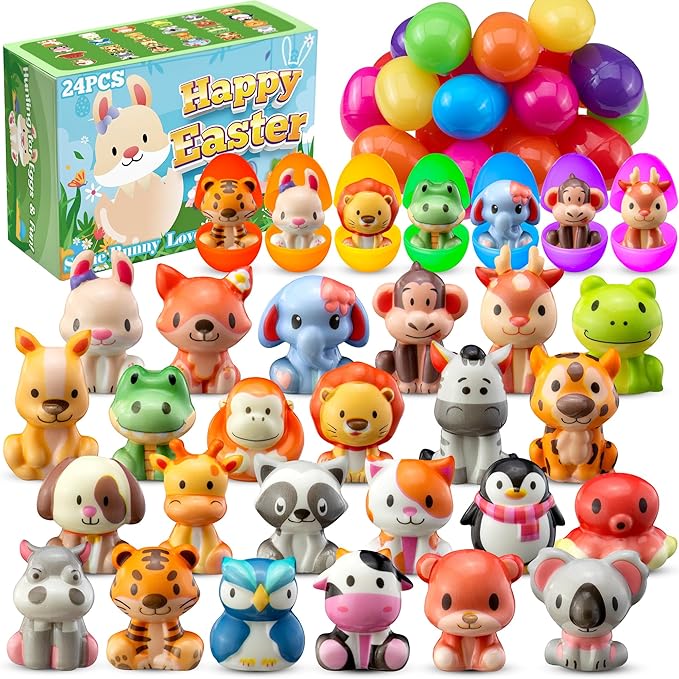 24 Pack Filled Easter Eggs for Kids