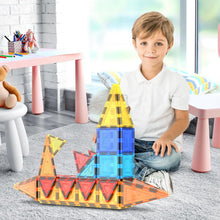 PicassoTiles 60 Piece Set 60pcs Magnet Building Tiles Clear Magnetic 3D Blocks Construction Playboards